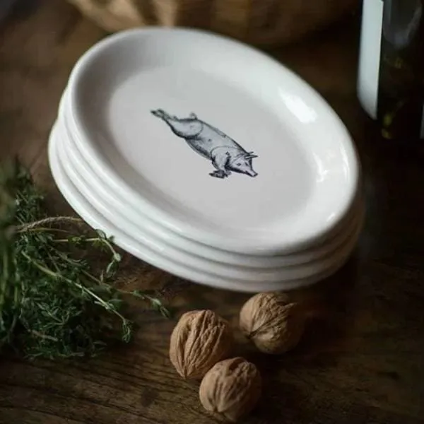 Oval Pig Plates