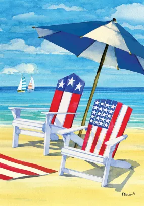 Patriotic Beach Garden Flag