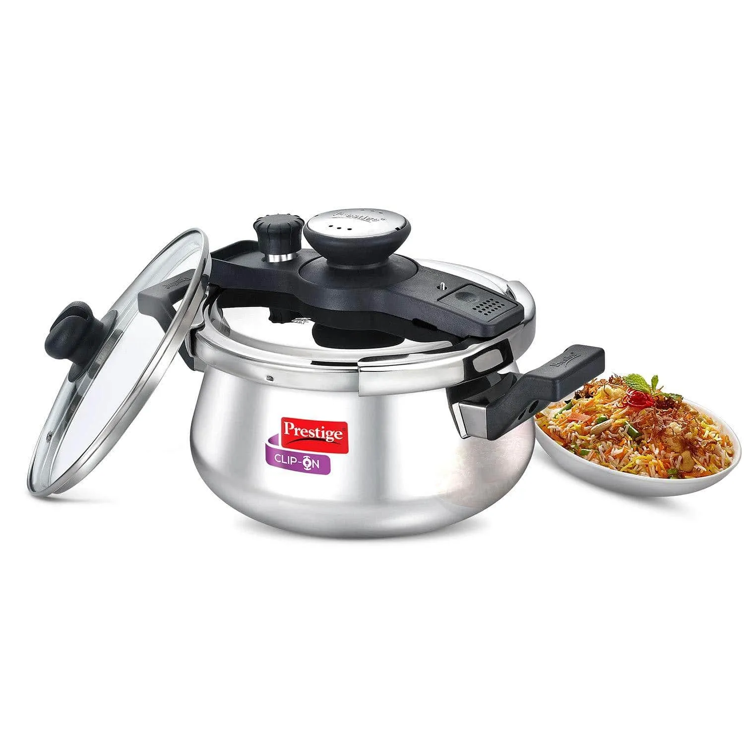 Prestige ClipOn Mini Induction Base Stainless Steel Pressure Cooker with Lid 180mm (Mini)