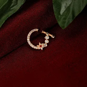 Red-Green Gold Nose Pin