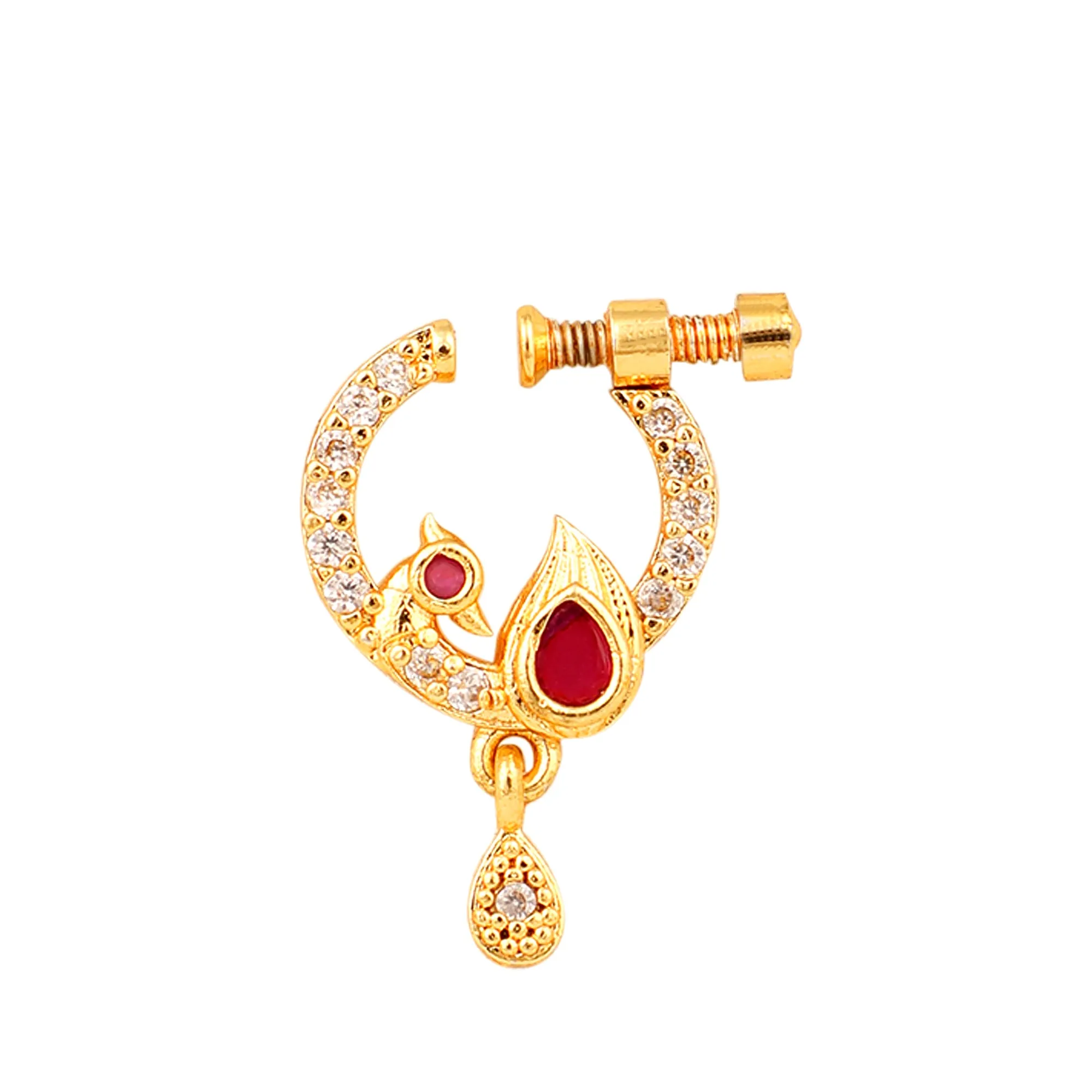 Red-White Gold Nose Pin