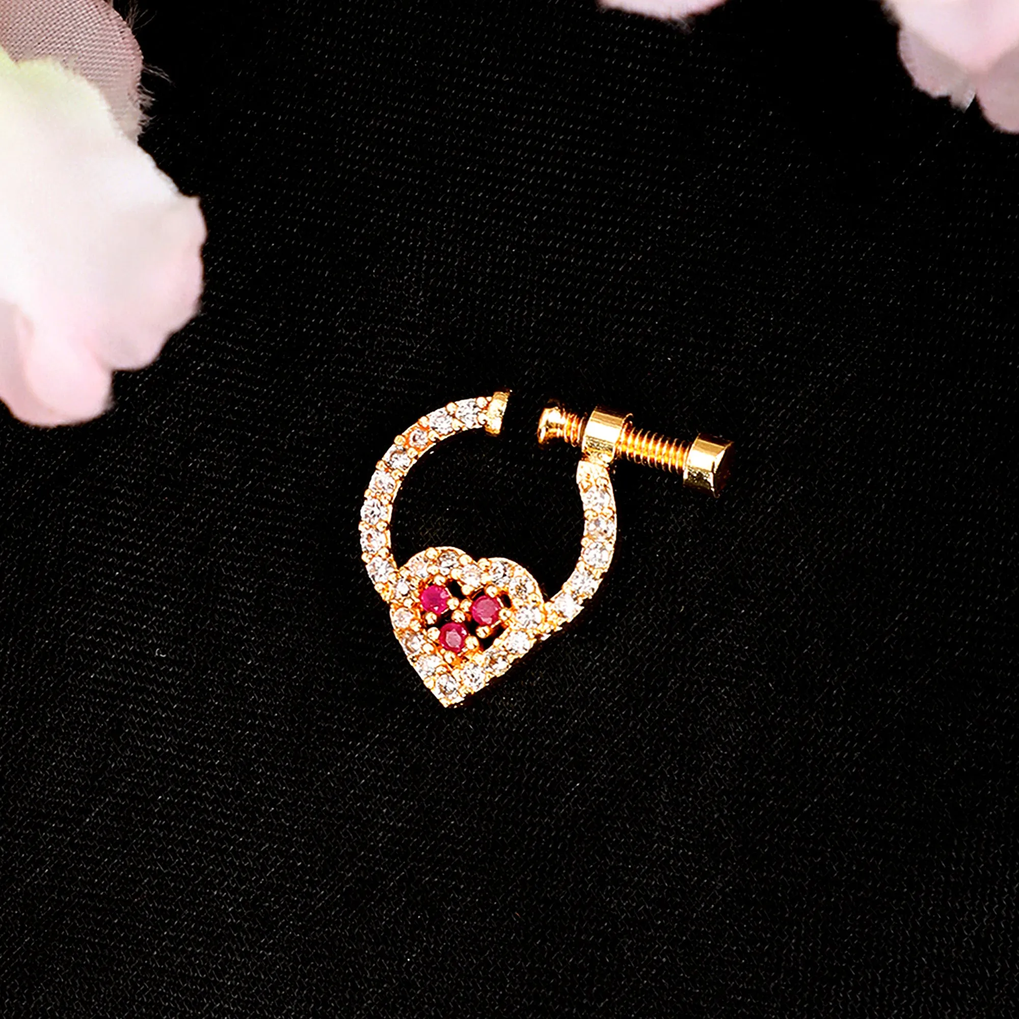 Red-White Gold Nose Pin