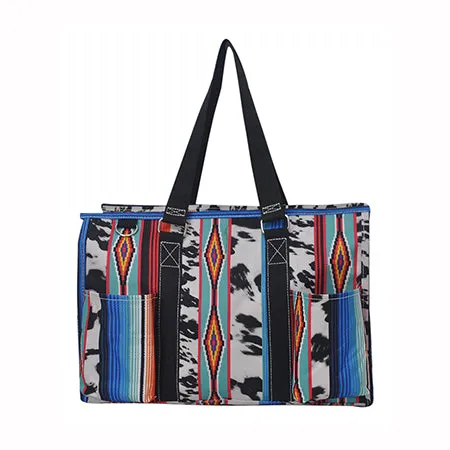 SALE! Black Cow Serape NGIL Zippered Caddy Organizer Tote Bag