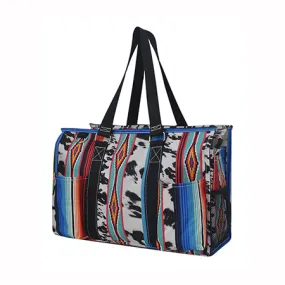 SALE! Black Cow Serape NGIL Zippered Caddy Organizer Tote Bag