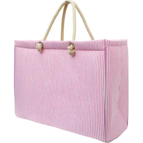 Seersucker Pink NGIL Large Rope Tote Bag