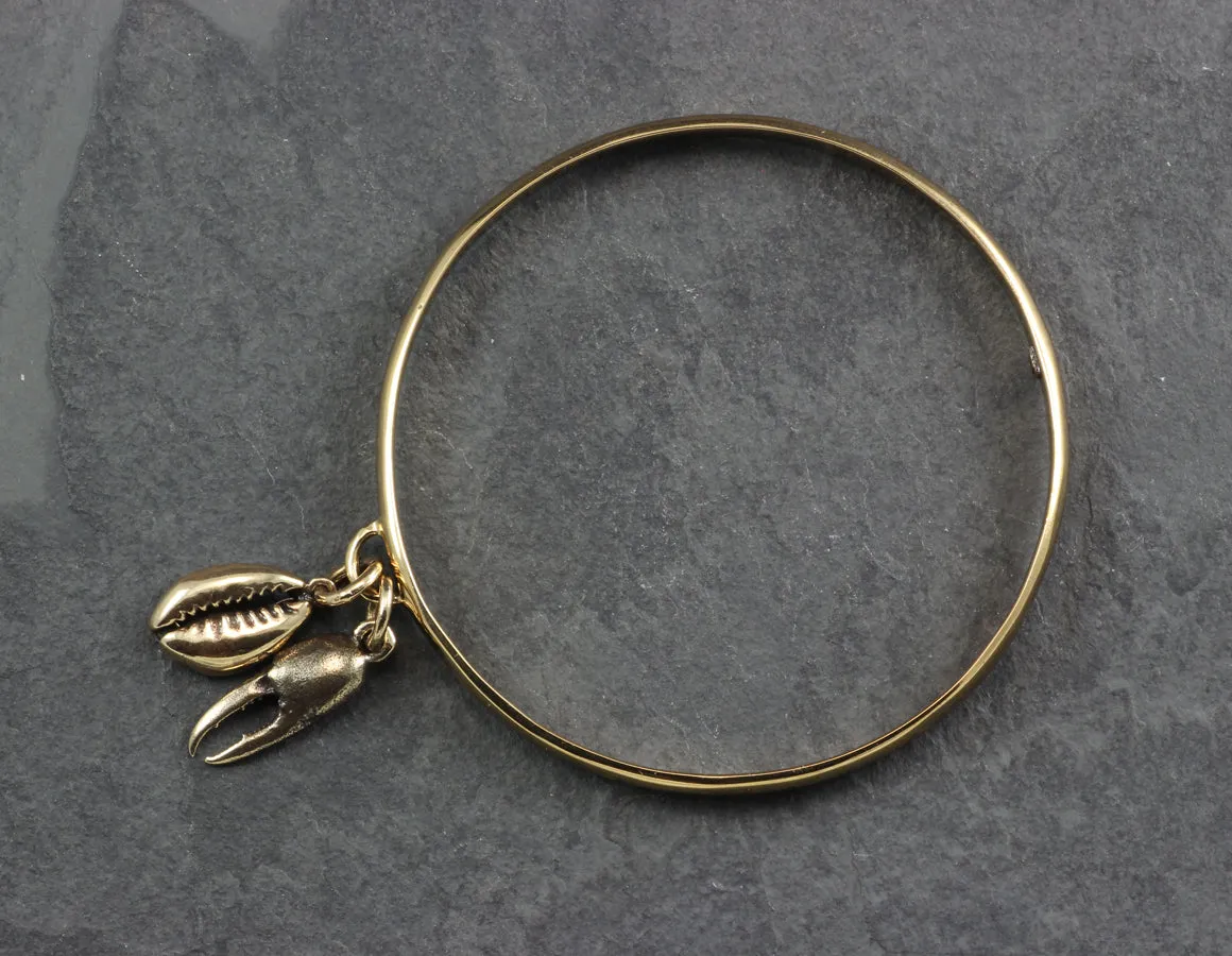 Shell & Claw Bangle - Bronze