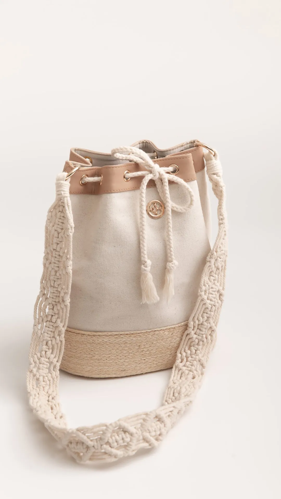 Sisal Macrame Drawstring Bag-TAKTAI