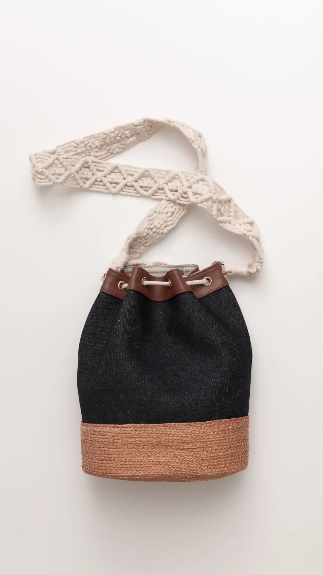 Sisal Macrame Drawstring Bag-TAKTAI