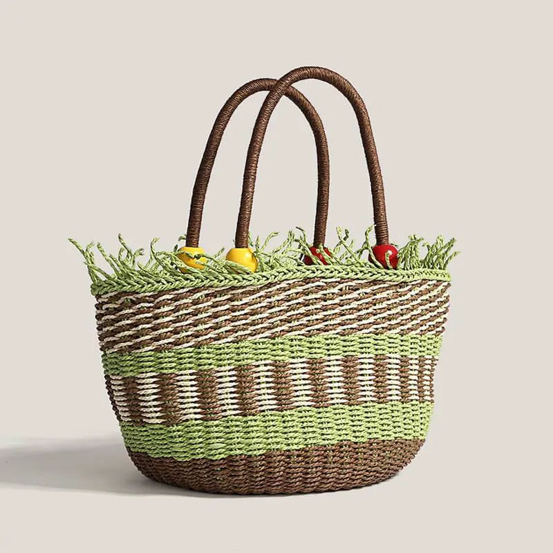 Straw Woven Vegetable Basket