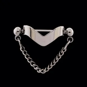 Threadless Nose Bridge V Cuff With Curb Chain