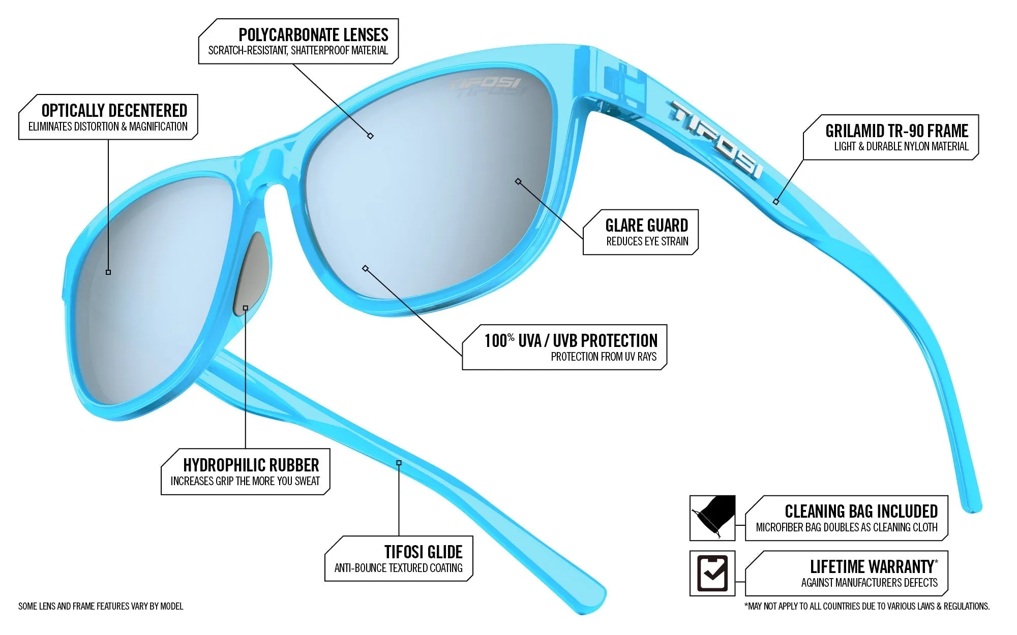 Tifosi Swank Sunglasses - Satin Smoke Bright Blue