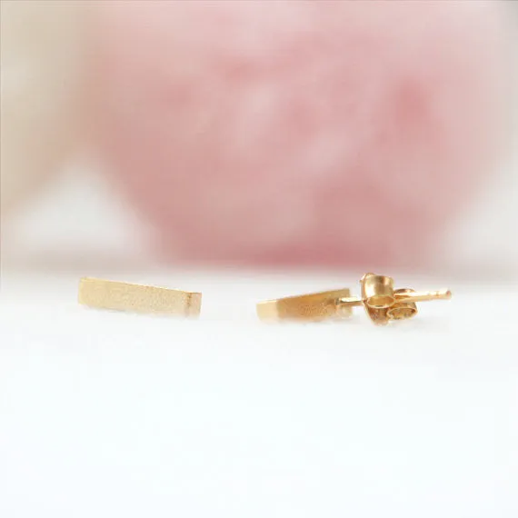 Tiny Golden Bar Earrings