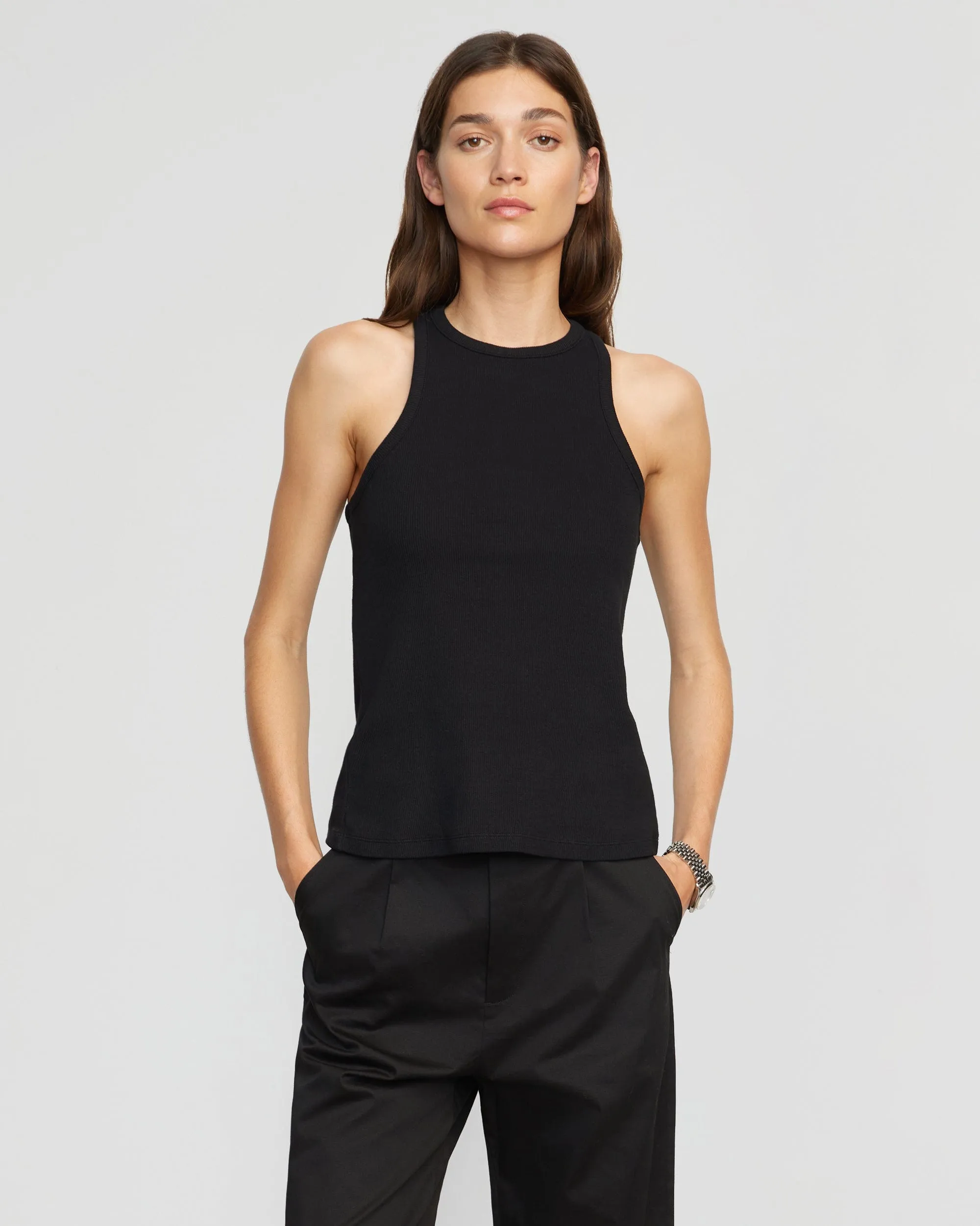 Tory Split-Back Ribbed Tank