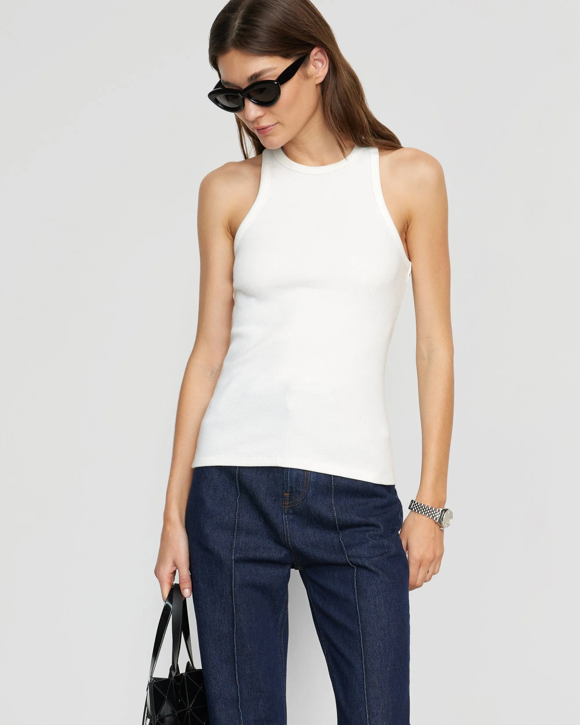 Tory Split-Back Ribbed Tank