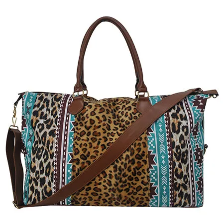 Tribal Cheetah Print Weekender Bag