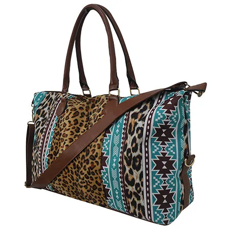 Tribal Cheetah Print Weekender Bag