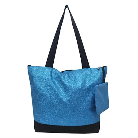 Turquoise Glitter NGIL Canvas Tote Bag