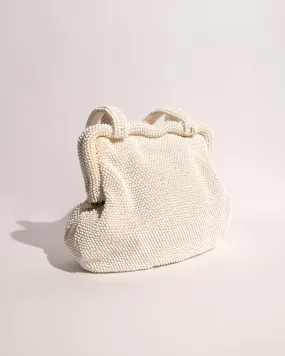 Vintage 1950 Creme Bubble Bead Bag