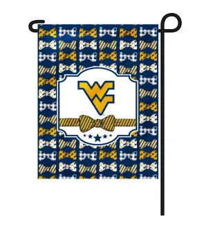 WEST VIRGINIA UNIVERSITY BOWTIE GARDEN FLAG