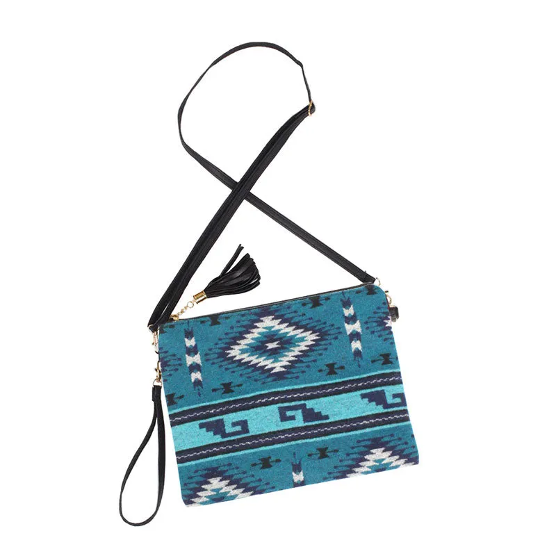 Western Patterned Crossbody Clutch Bag